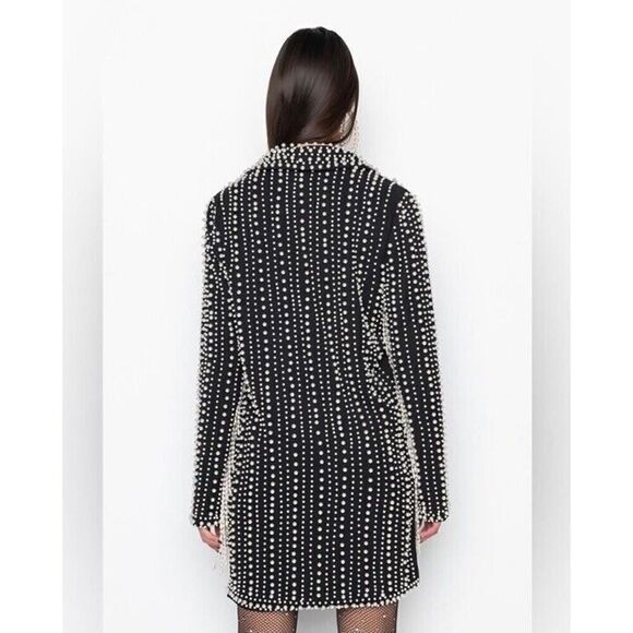 AKIRA DAVINCI LONG PEARL WORK BLAZER MEDIUM - Picture 6 of 16